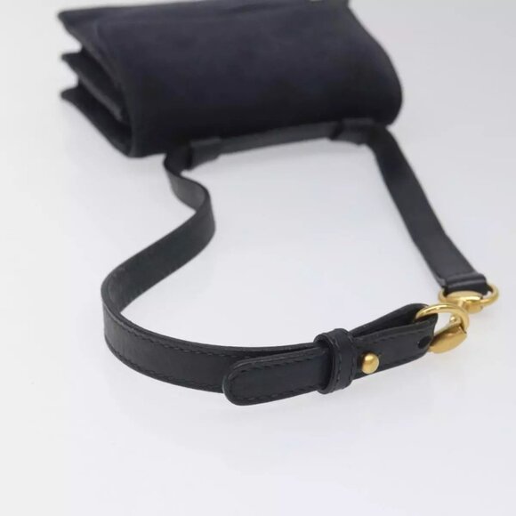 GUCCI Shoulder Bag Suede Navy Auth - Picture 8 of 16